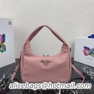 New Fashioin Prada Original Calfskin Leather With Chip Version Hobo Bag 1BC132 Pink