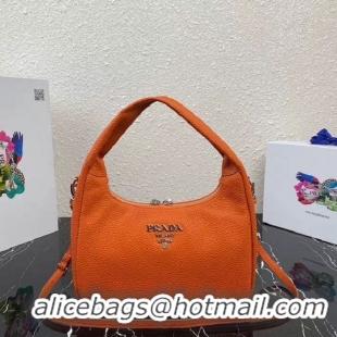 Best Design Prada Original Grain Leather With Chip Version Hobo Bag 1BC133 Orange