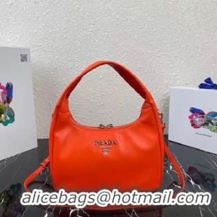 High Quality Prada Original Grain Leather With Chip Version Hobo Bag 1BC133 Red