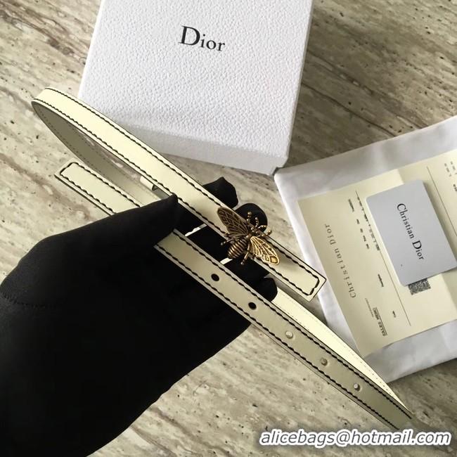 Original Cheap Dior BEE BELT CALFSKIN B0387 creamy-white