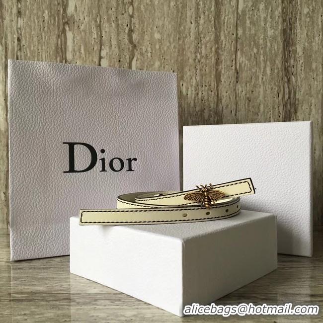 Original Cheap Dior BEE BELT CALFSKIN B0387 creamy-white