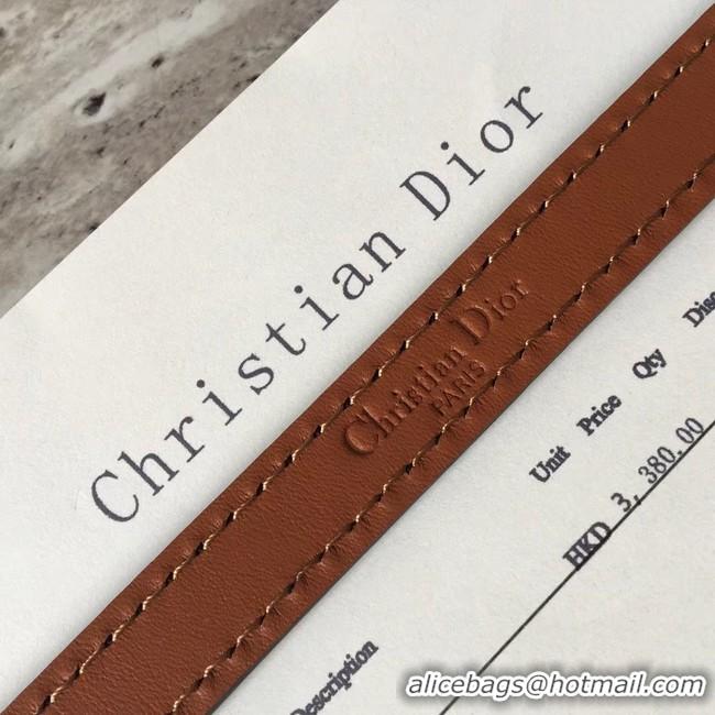 1:1 aaaaa Dior BEE BELT CALFSKIN B0387 brown