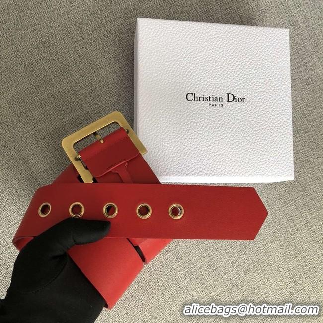 Top Design Dior Wide leather belt with 50 mm D4261 red