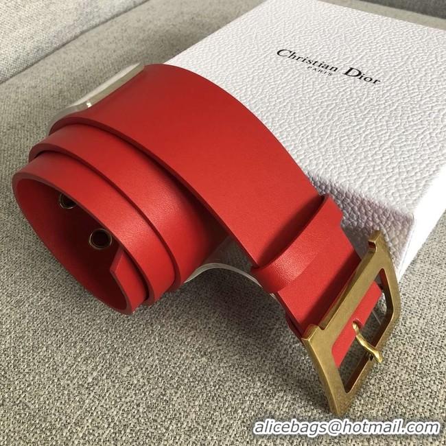 Top Design Dior Wide leather belt with 50 mm D4261 red