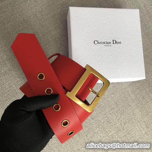 Top Design Dior Wide leather belt with 50 mm D4261 red