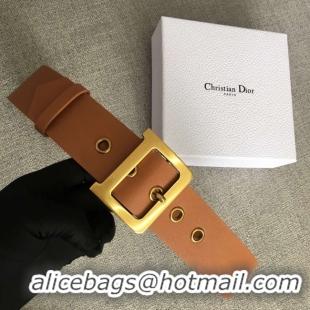 Pretty Style Dior Wide leather belt with 50 mm D4261 brown