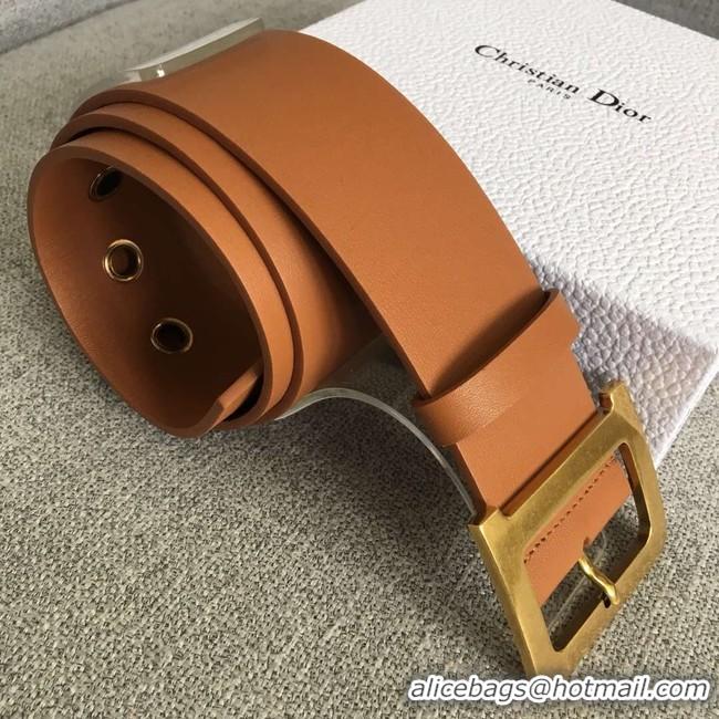 Pretty Style Dior Wide leather belt with 50 mm D4261 brown