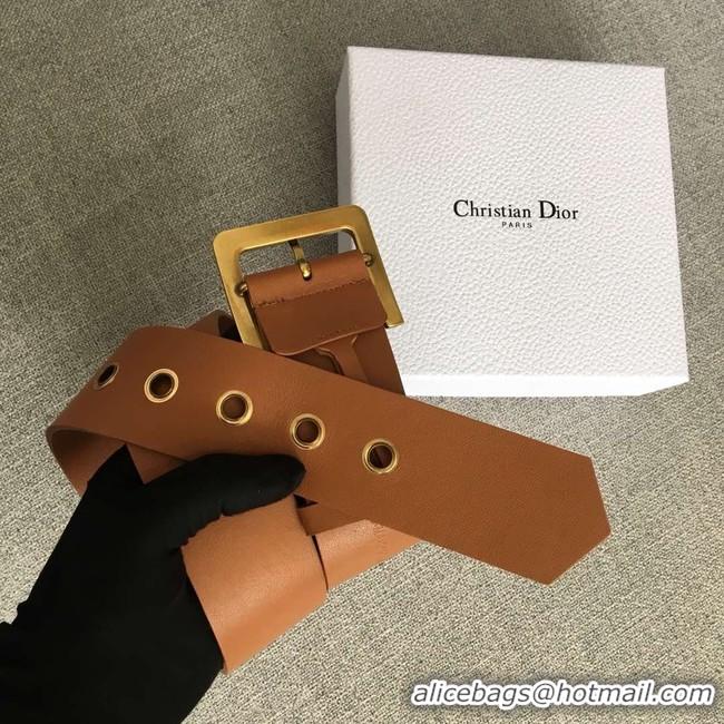 Pretty Style Dior Wide leather belt with 50 mm D4261 brown