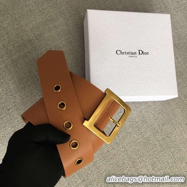 Pretty Style Dior Wide leather belt with 50 mm D4261 brown