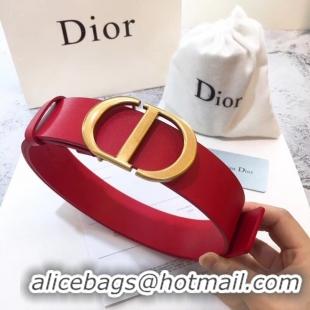 Cheap Price Dior Calf Leather Belt Wide with 40mm 5362 red