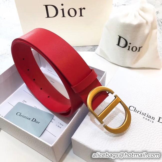 Cheap Price Dior Calf Leather Belt Wide with 40mm 5362 red