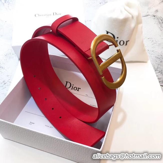 Cheap Price Dior Calf Leather Belt Wide with 40mm 5362 red