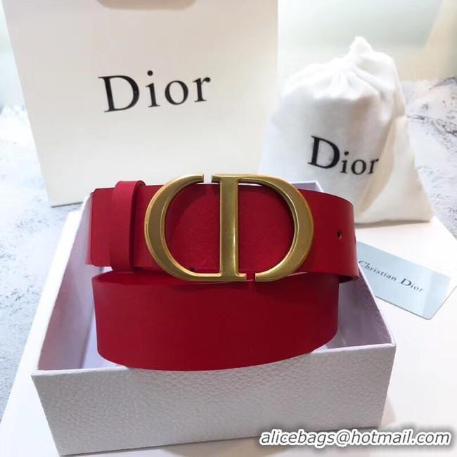 Cheap Price Dior Calf Leather Belt Wide with 40mm 5362 red