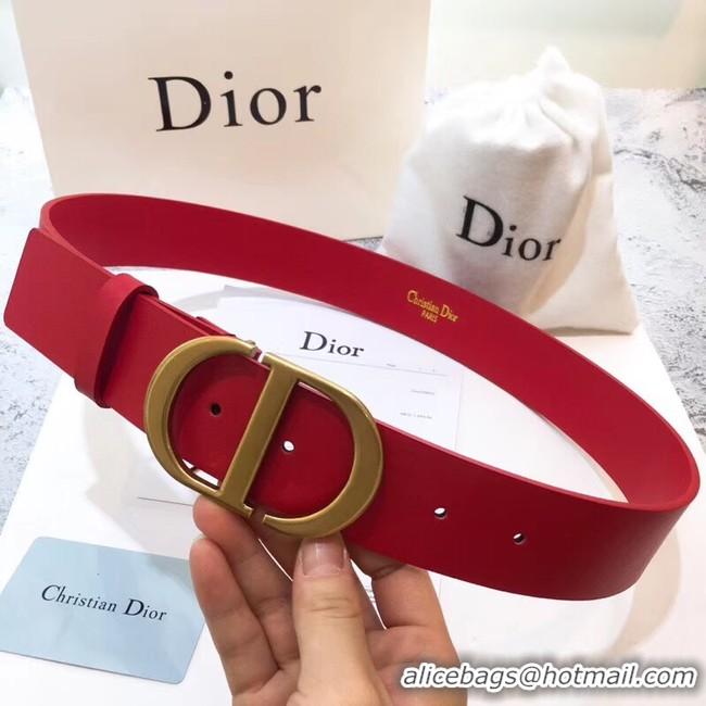 Cheap Price Dior Calf Leather Belt Wide with 40mm 5362 red