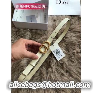 Durable Dior Calf Leather Belt Wide with 20mm 5361 Cream