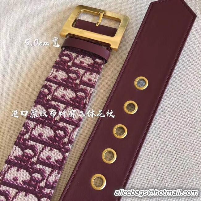 Best Product Dior Wide leather belt with 50 mm D4261 Burgundy