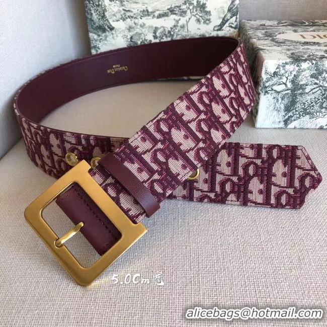 Best Product Dior Wide leather belt with 50 mm D4261 Burgundy