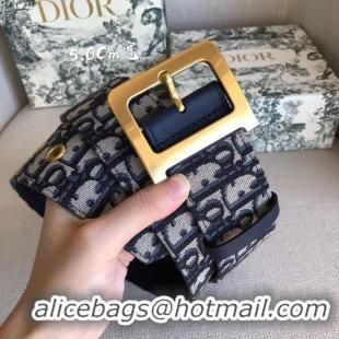 Famous Dior Wide leather belt with 50 mm D4261 Royal Blue