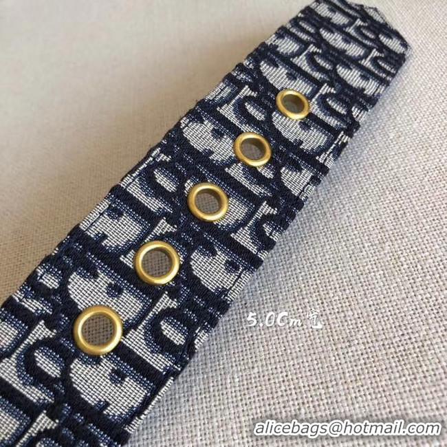 Famous Dior Wide leather belt with 50 mm D4261 Royal Blue