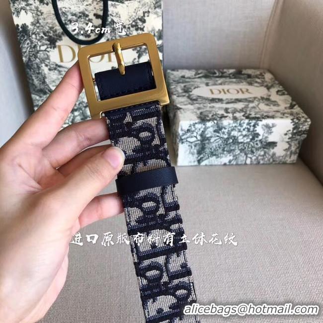 Low Price Dior Wide leather belt with 34 mm D4262 Royal Blue