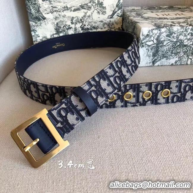 Low Price Dior Wide leather belt with 34 mm D4262 Royal Blue