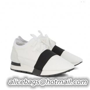 Grade Quality Balenciaga Race Runners B56412 White With Black Strap