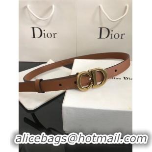 Crafted Dior Calf Leather Belt Wide with 20mm 5361 brown