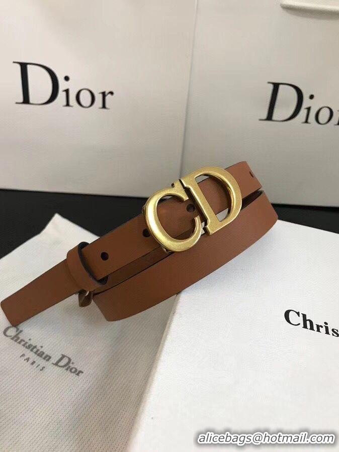 Crafted Dior Calf Leather Belt Wide with 20mm 5361 brown