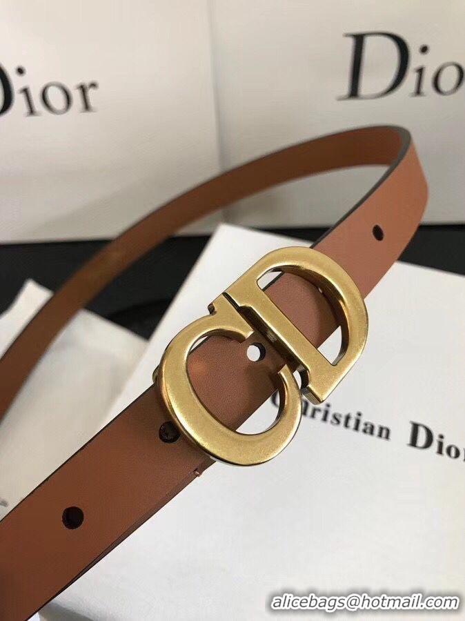 Crafted Dior Calf Leather Belt Wide with 20mm 5361 brown