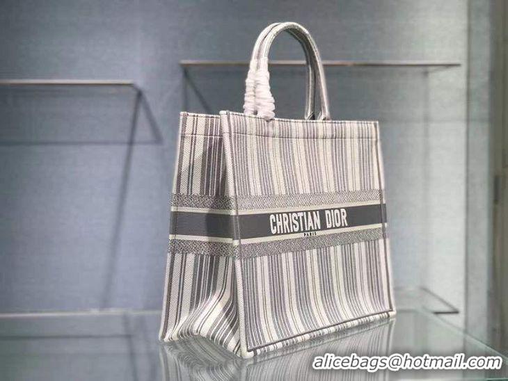 Best Grade Dior Book Tote Bag In Striped Canvas CD500852