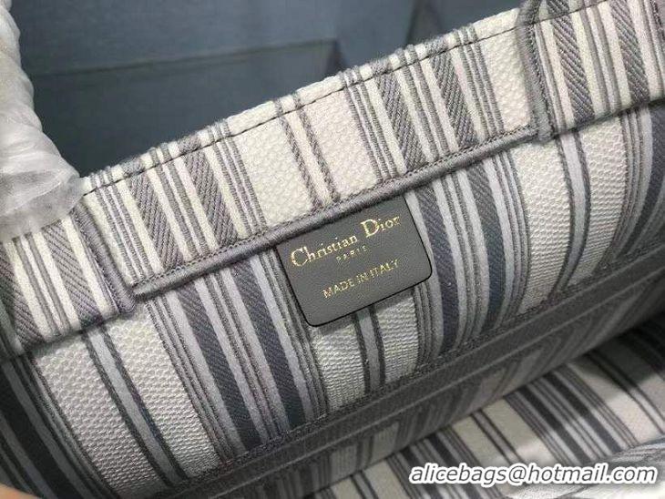 Best Grade Dior Book Tote Bag In Striped Canvas CD500852