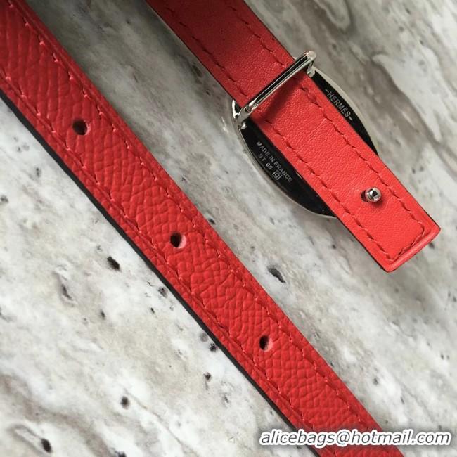 Grade Quality Hermes original epsom leather belt strap 13 mm H20813 RED