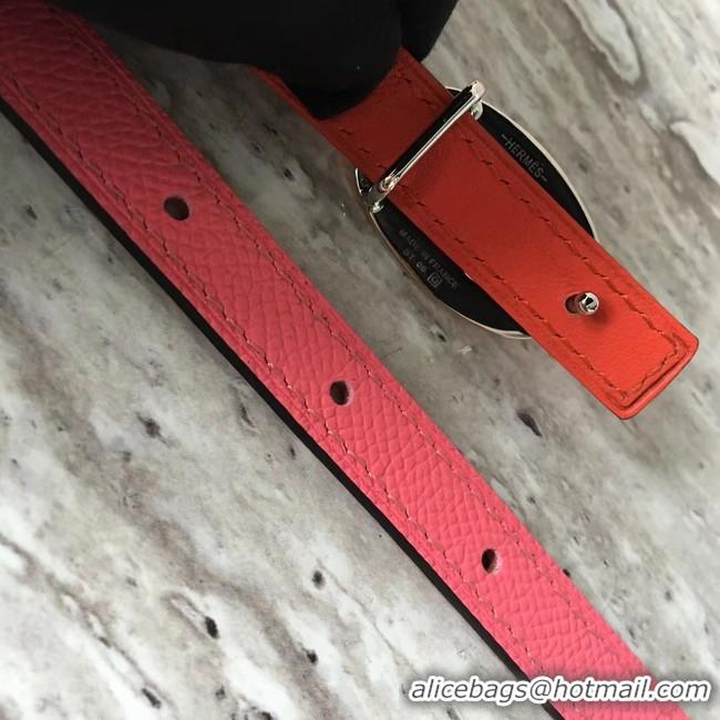 Top Grade Hermes Focus belt buckle & Reversible leather strap 13 mm H20813 rose