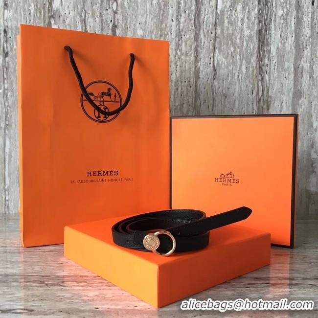 Shop Cheap Hermes Mini belt buckle & Reversible leather strap 13 mm H07142 black