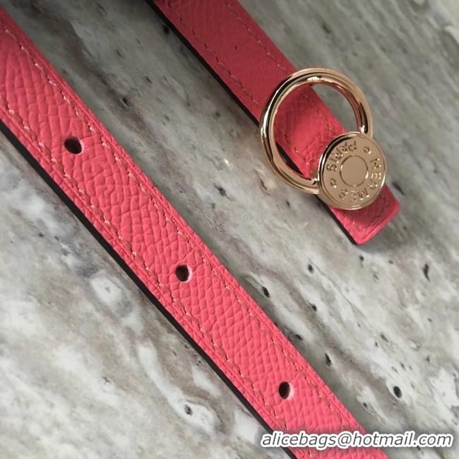 Sumptuous Hermes Mini belt buckle & Reversible leather strap 13 mm H07142 red