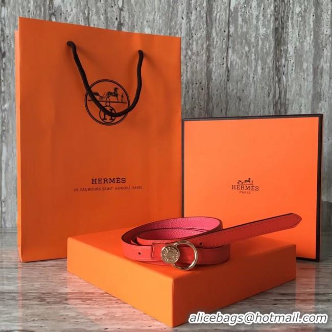 Sumptuous Hermes Mini belt buckle & Reversible leather strap 13 mm H07142 red