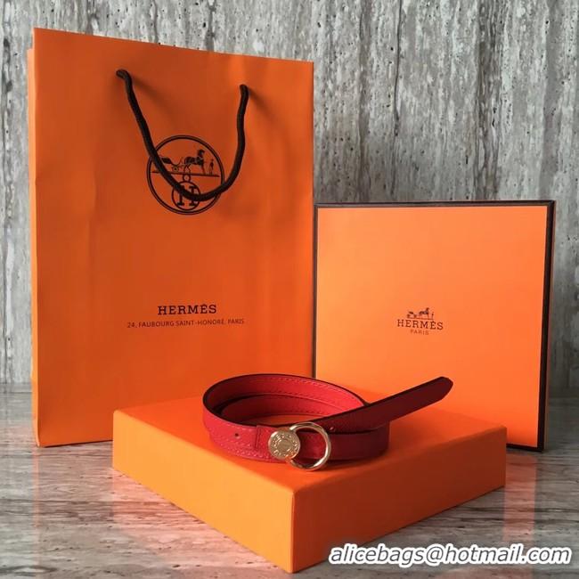 Classic Hermes Mini belt buckle & Reversible leather strap 13 mm H07142 rose