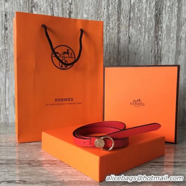 Classic Hermes Mini belt buckle & Reversible leather strap 13 mm H07142 rose