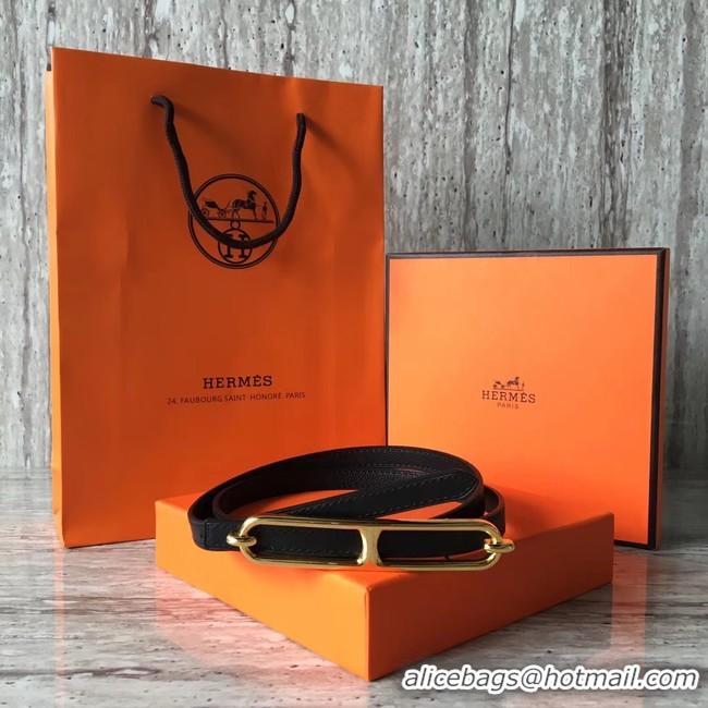 Luxury Hermes Roulis buckle & Reversible leather strap 13 mm H065538 black