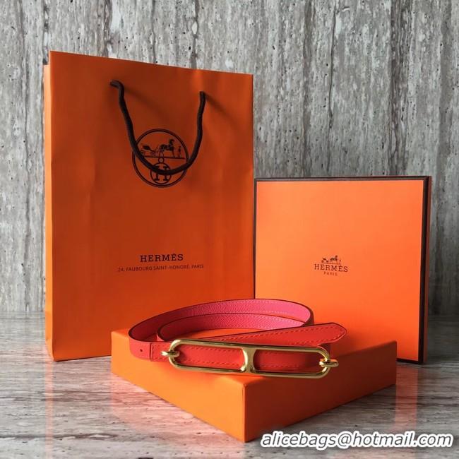 Classic Hot Hermes Roulis buckle & Reversible leather strap 13 mm H065538 rose