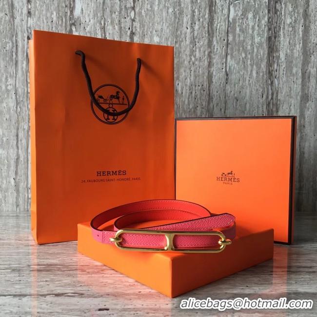 Classic Hot Hermes Roulis buckle & Reversible leather strap 13 mm H065538 rose