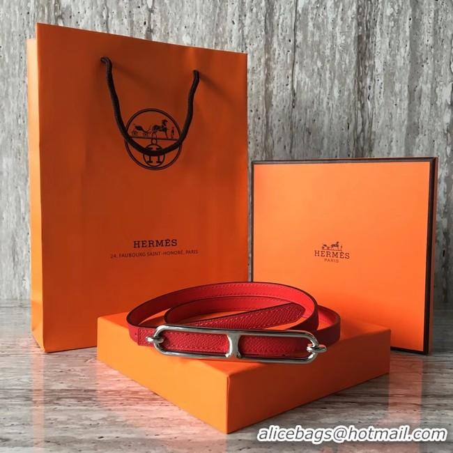 Luxury Hermes Roulis belt buckle & Reversible leather strap 13 mm H065539 red