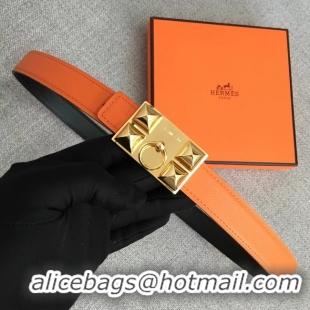 Discount Hermes Collier de Chien belt buckle & Reversible leather strap 24 mm H0521 orange