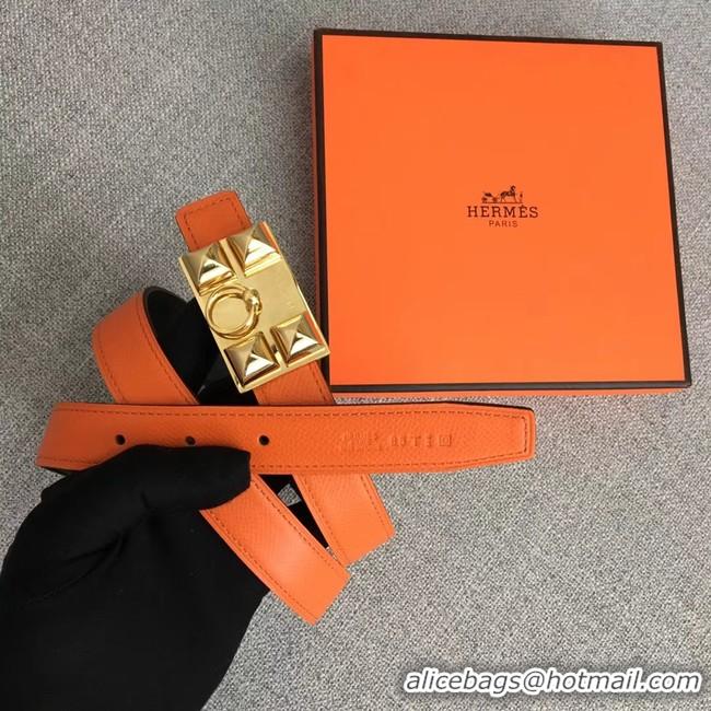 Discount Hermes Collier de Chien belt buckle & Reversible leather strap 24 mm H0521 orange