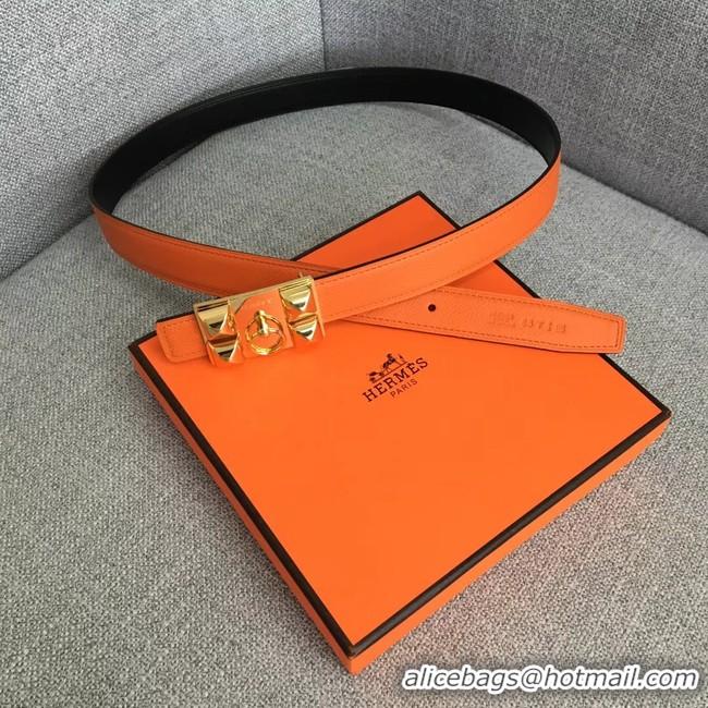 Discount Hermes Collier de Chien belt buckle & Reversible leather strap 24 mm H0521 orange