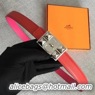 Classic Hot Hermes Collier de Chien belt buckle & Reversible leather strap 24 mm H0521 red