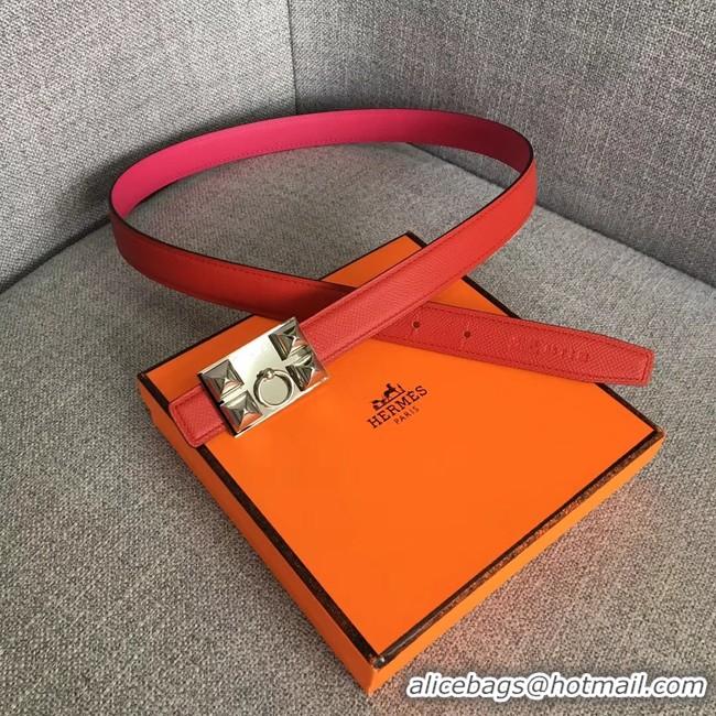 Classic Hot Hermes Collier de Chien belt buckle & Reversible leather strap 24 mm H0521 red