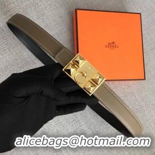 Good Quality Hermes Collier de Chien belt buckle & Reversible leather strap 24 mm H0521 grey