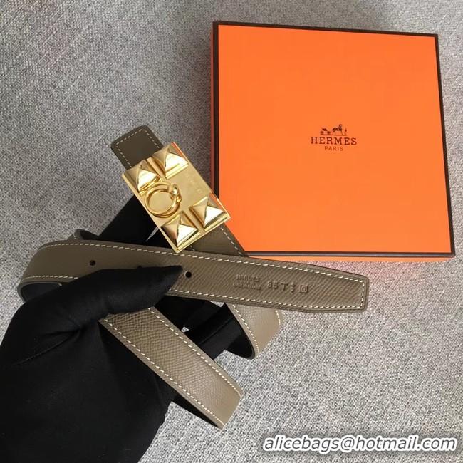 Good Quality Hermes Collier de Chien belt buckle & Reversible leather strap 24 mm H0521 grey