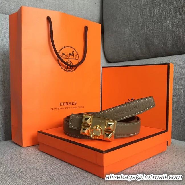 Good Quality Hermes Collier de Chien belt buckle & Reversible leather strap 24 mm H0521 grey